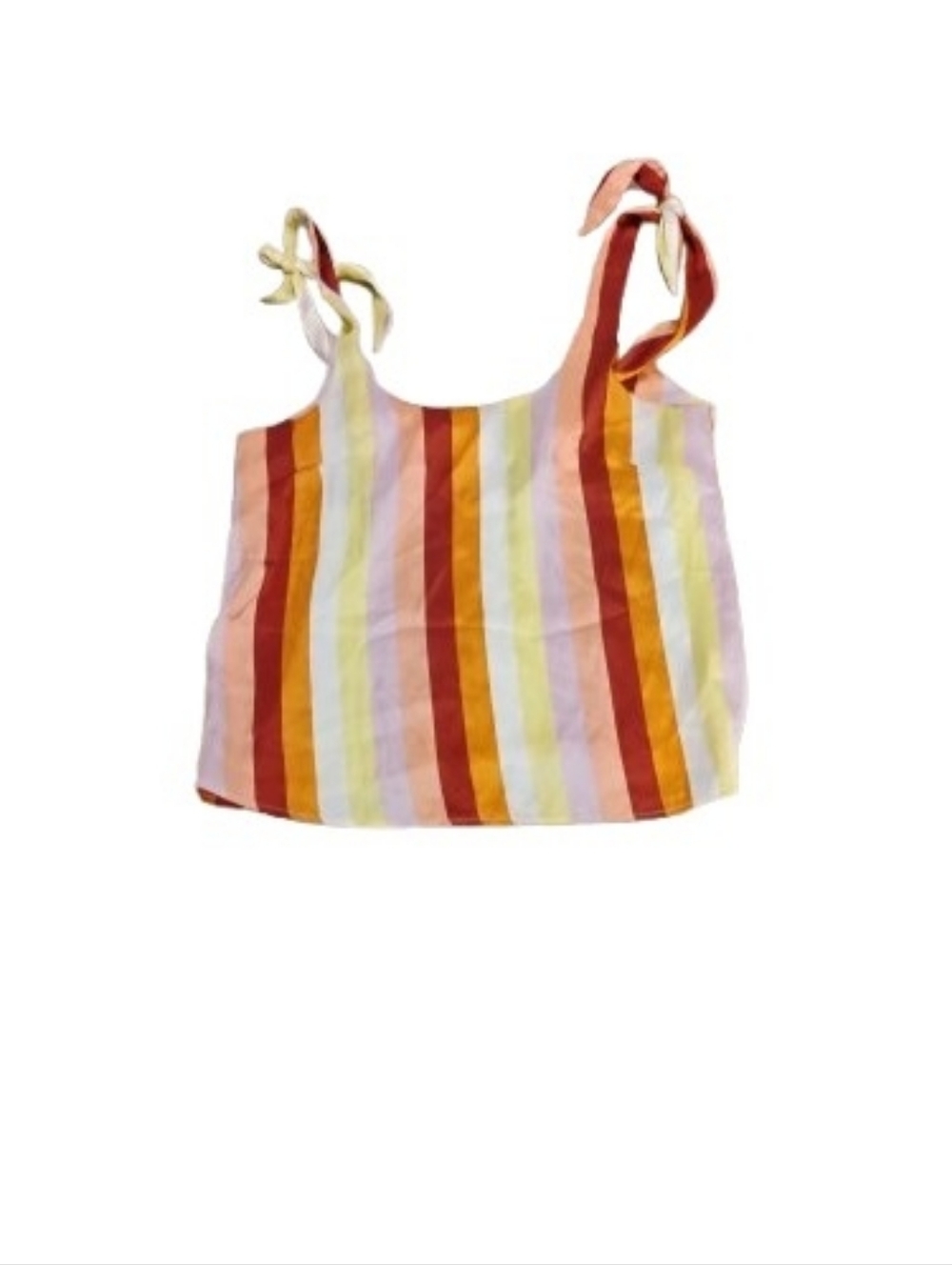 Fletch Satin Tie Strap Striped Top Sz M